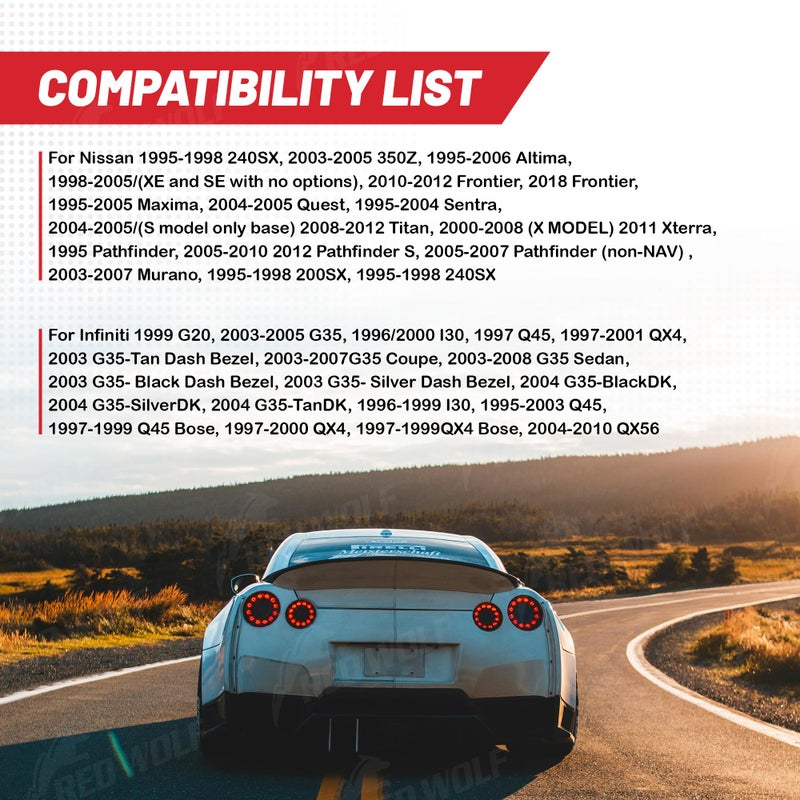 RED WOLF سلك توصيل راديو RED WOLF لنيسان 1995-2008، إنفينيتي 1990-2008 بديل لموصل الطاقة/مكبر الصوت بعد السوق، نظام غير بوز - Image 4